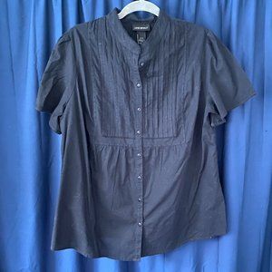 NWT- LANE BRYANT Black button down with bead work
